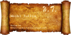 Weibl Tullia névjegykártya